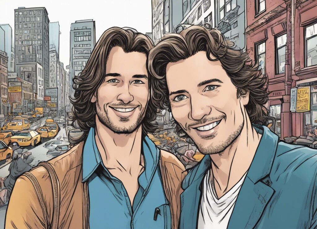 Miguel McKelvey and adam neumann in new york, selfie 