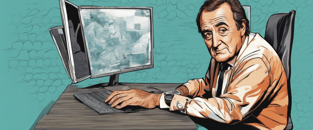 Al Michaels on a PC working