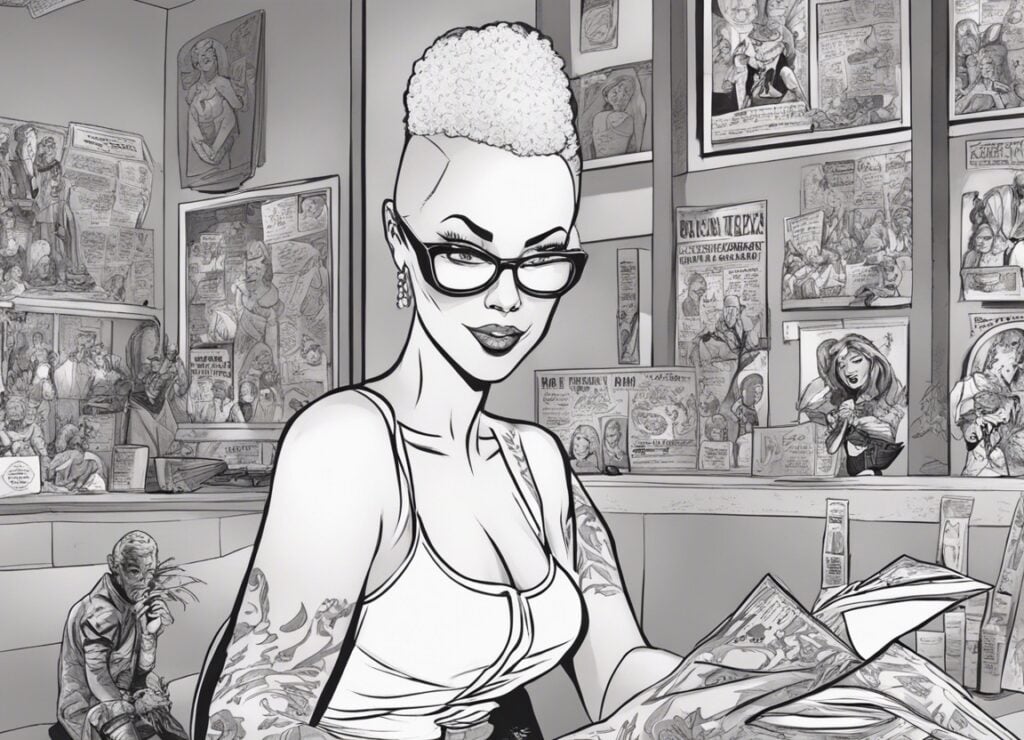 Amber Rose filming a video for social media