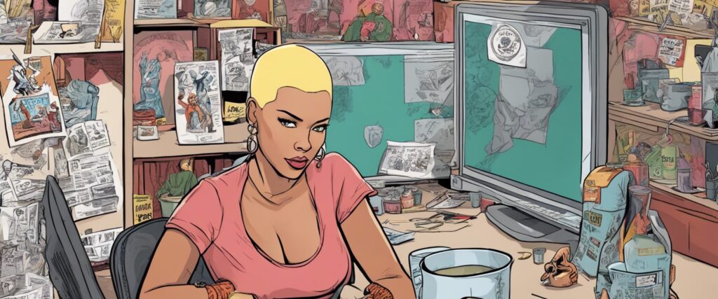Amber Rose on a laptop as a teenager 