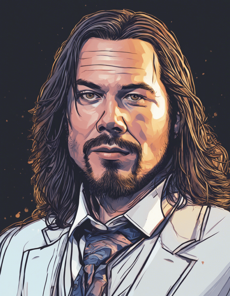 Andrew W.K. wedding suit portrait