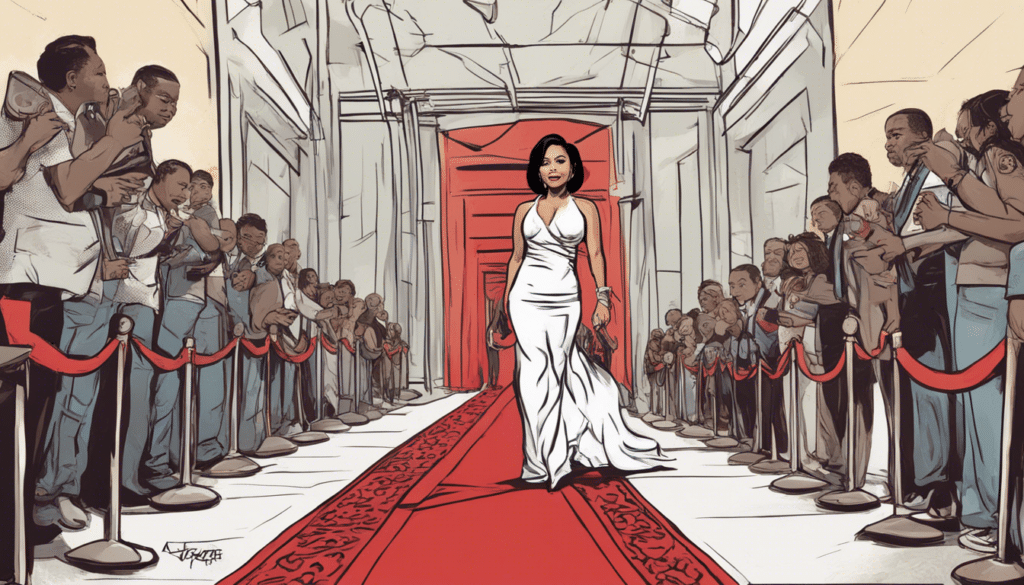 Angela Yee walking down the aisle in a white dress alone