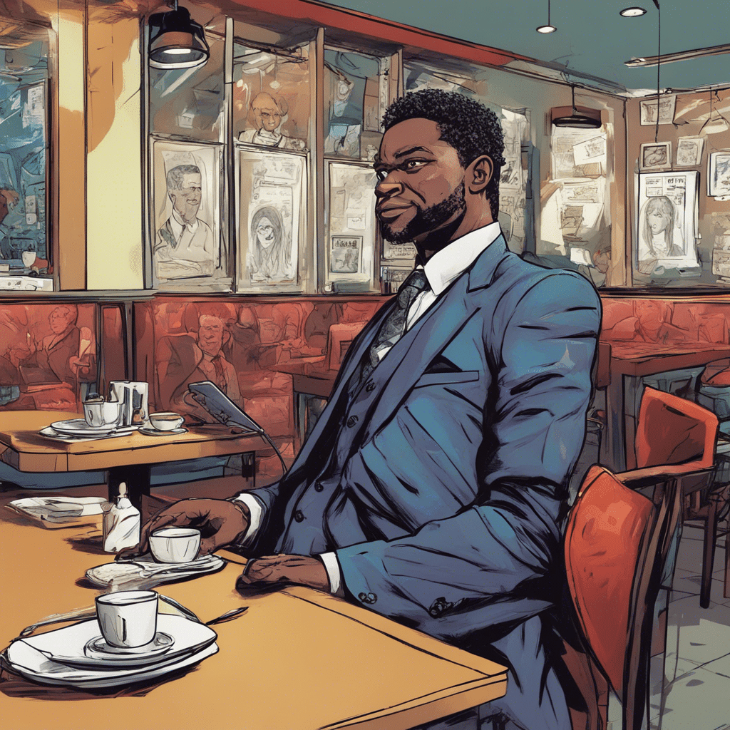 Bandman Kevo on a business meeting in a restaurant