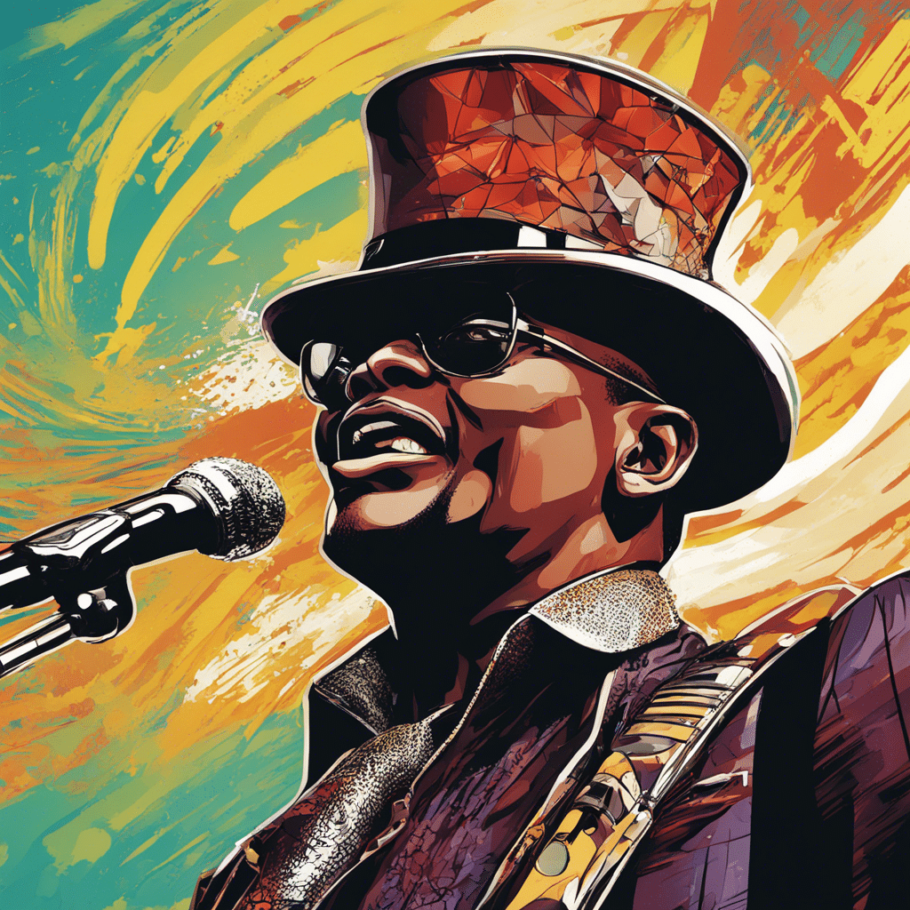 Bandman Kevo’s portrait, shiny background