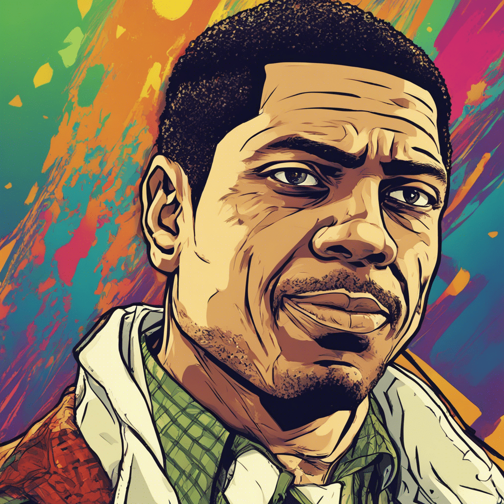 Benzino's portrait, shiny background