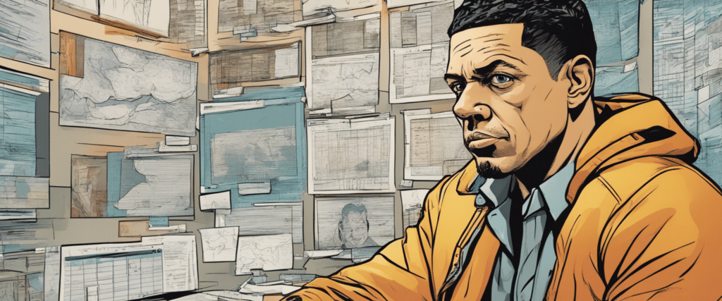Benzino going through business analysis, portrait