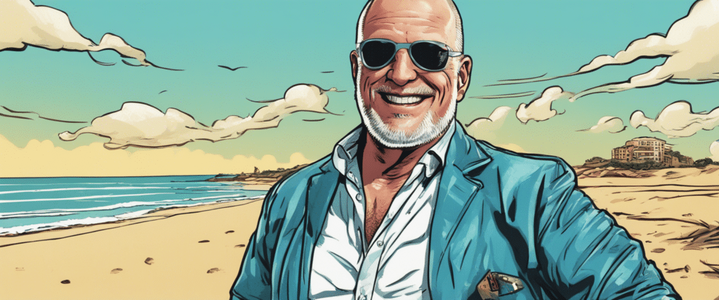 Bob Chapek on a beach having fun
