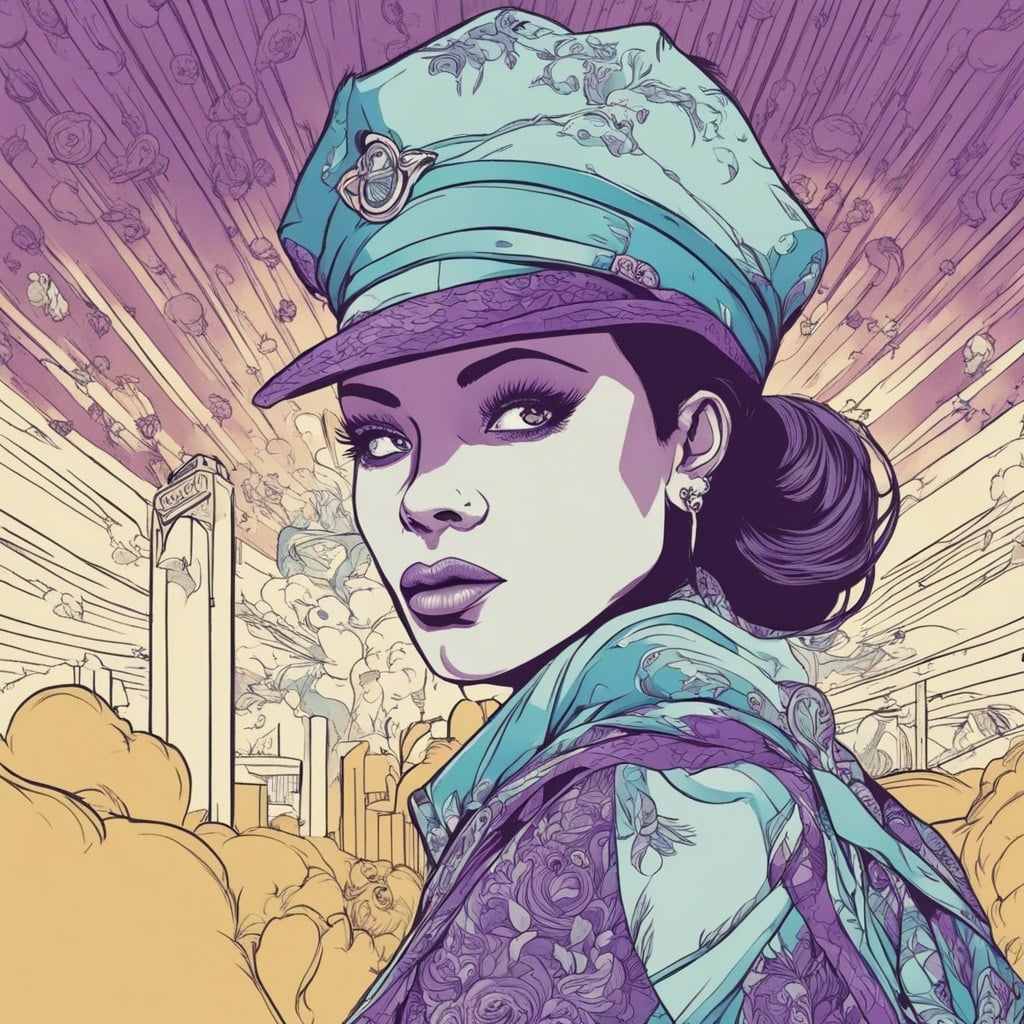 Constance Nunes cyan and purple portrait