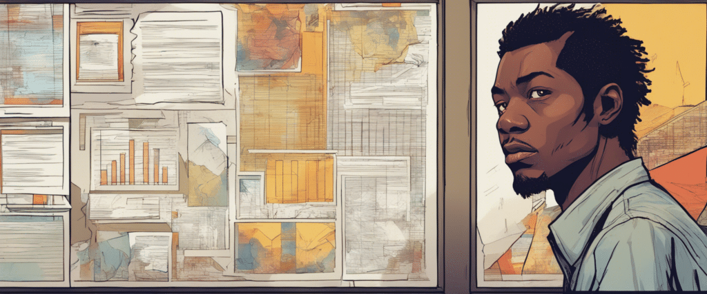 CoryxKenshin going through business analysis, portrait
