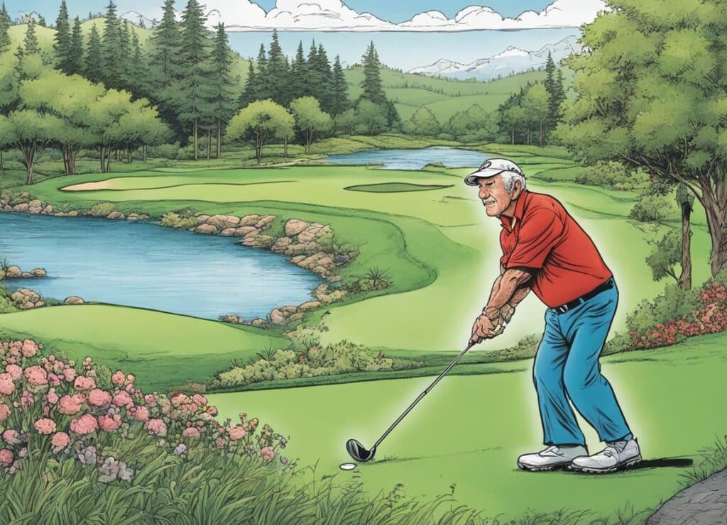 Dan Pena playing golf