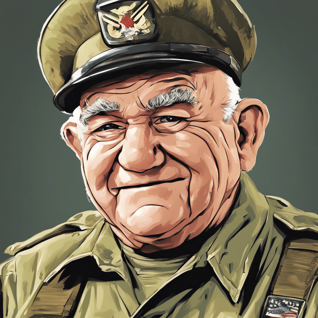 Ed Asner in army suit portrait