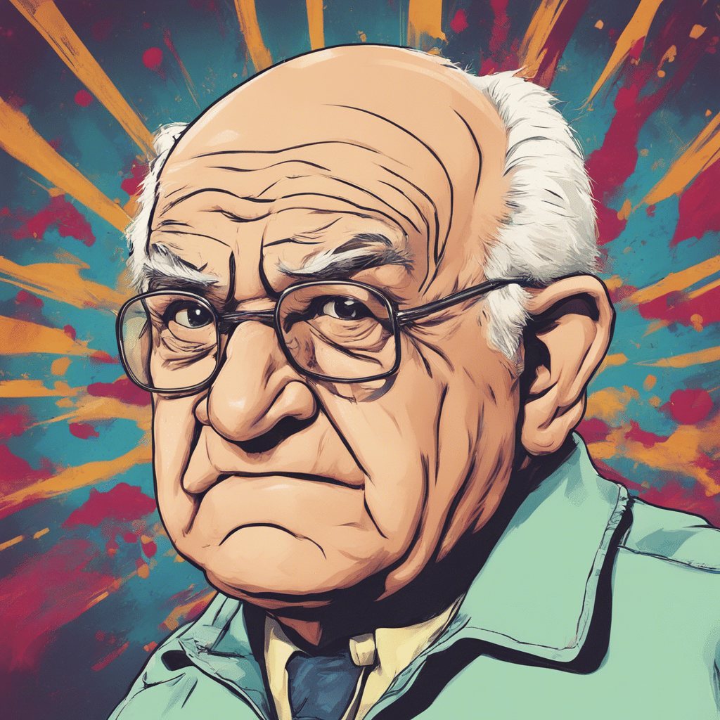 Ed Asner’s portrait, shiny background