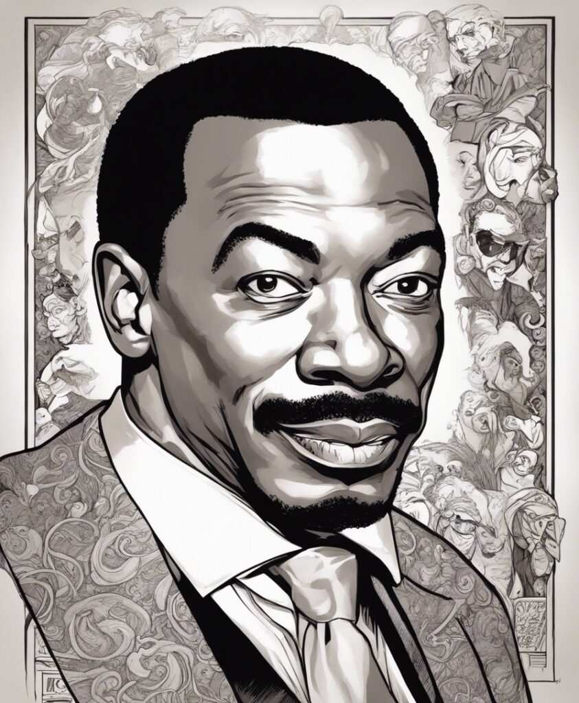 Eddie Murphy black and white portrait