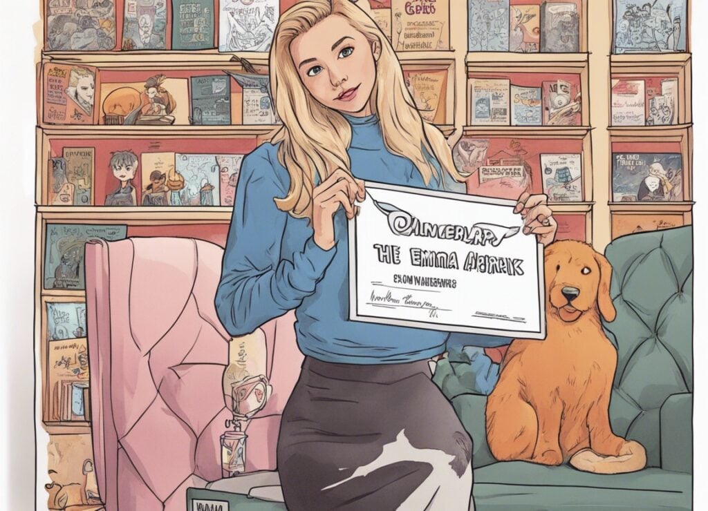 Emma Chamberlain winning an award 