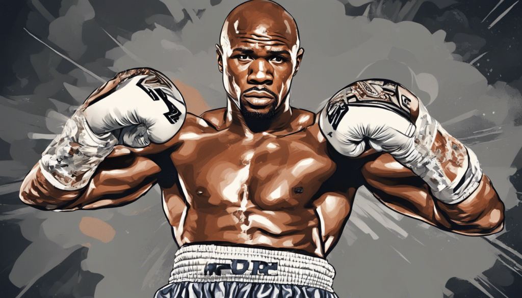 Floyd Mayweather portrait, wearing white gloves