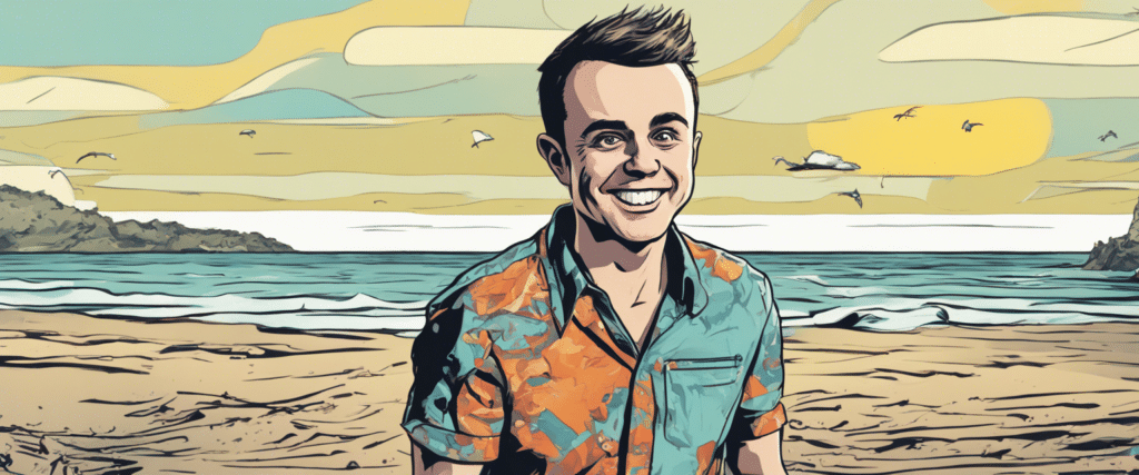 Frankie Muniz on a beach having fun