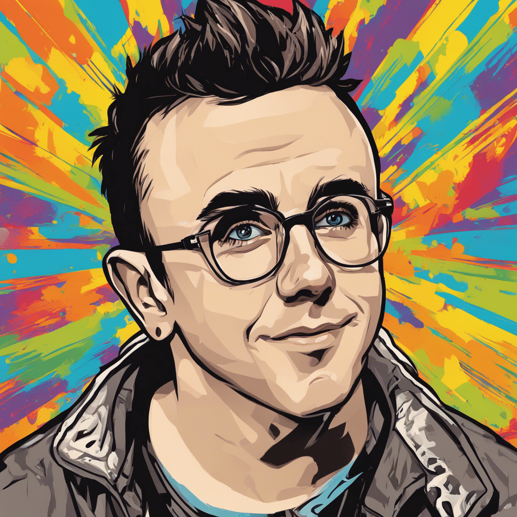 Frankie Muniz portrait, colorful background