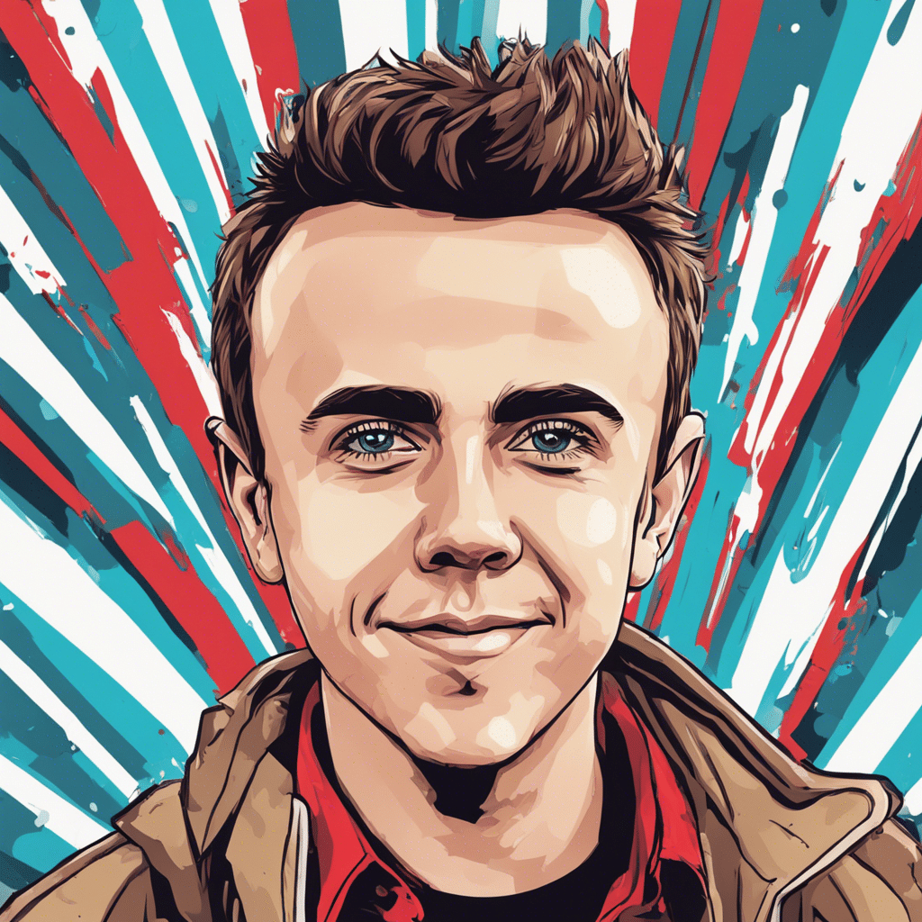 Frankie Muniz portrait, colorful background