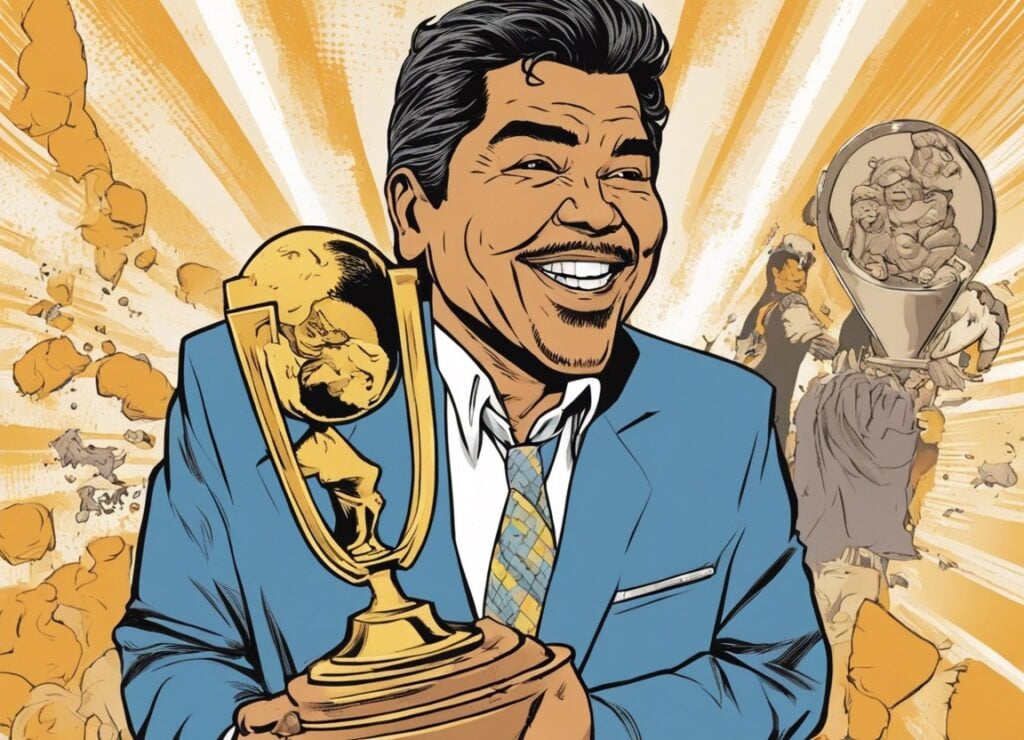 George Lopez winning an award