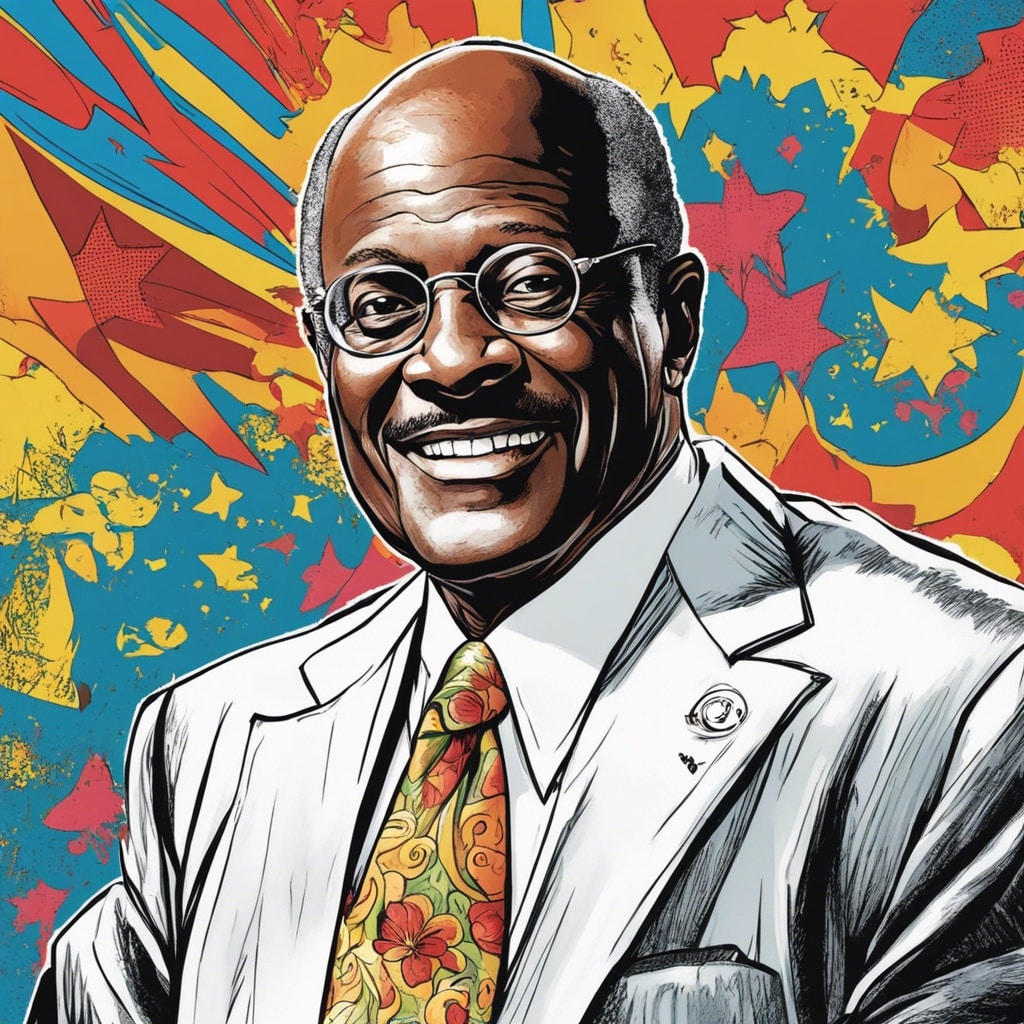 Herman Cain colorful portrait