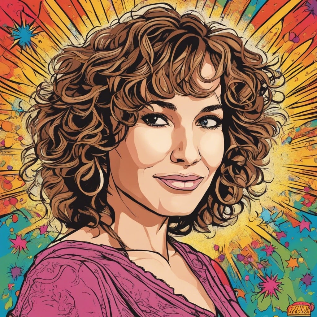 Jennifer Grey portrait, colorful