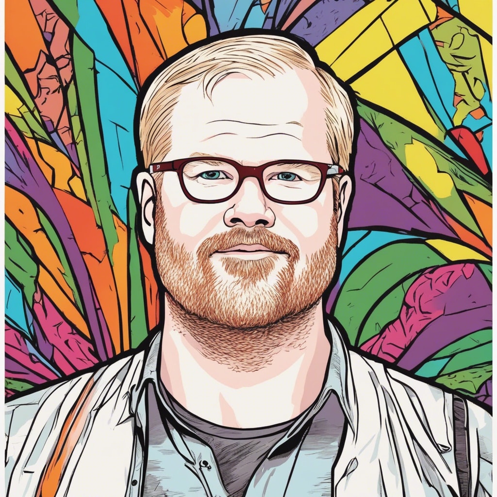 Jim Gaffigan colorful portrait