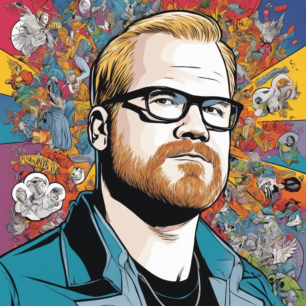 Jim Gaffigan colorful portrait