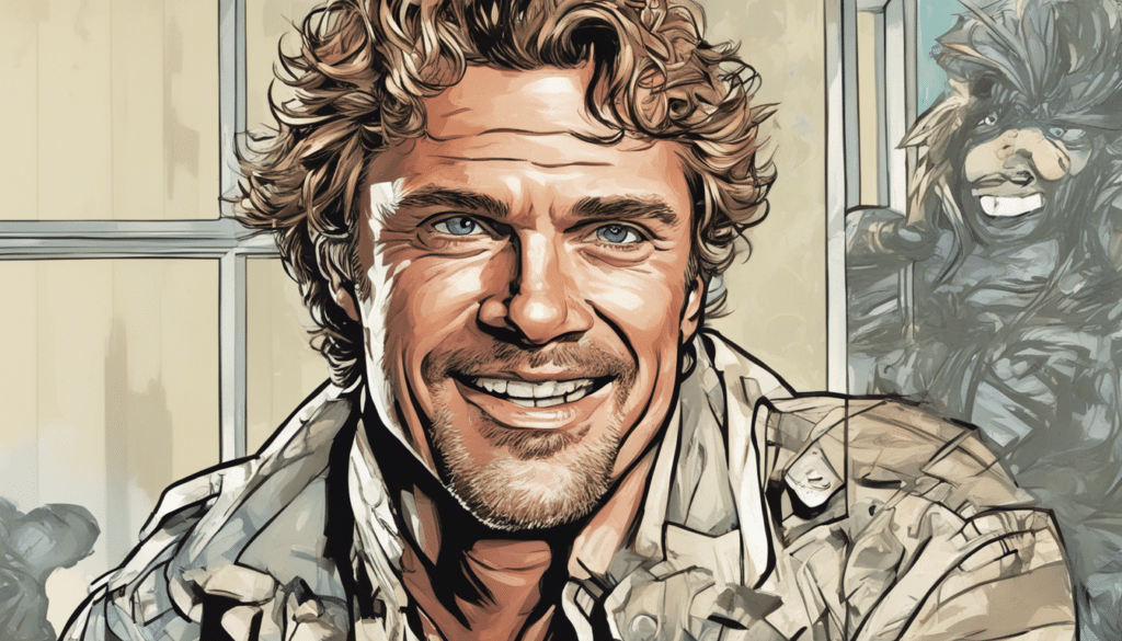 John Schneider being happy because he just won an award