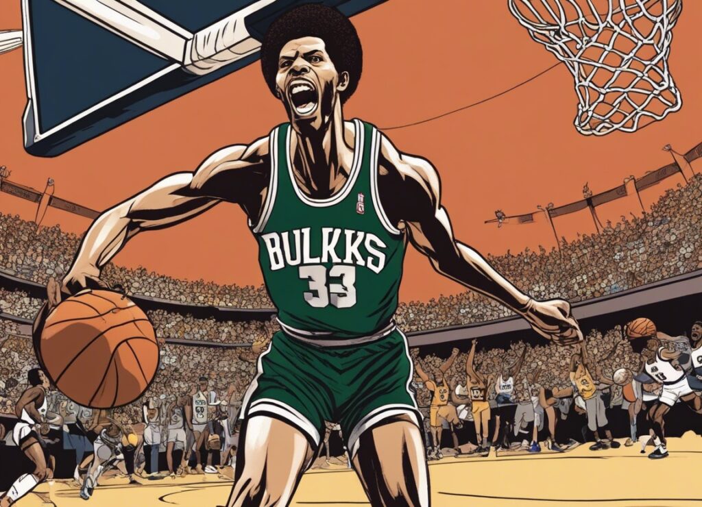 Kareem Abdul Jabbar playing bucks