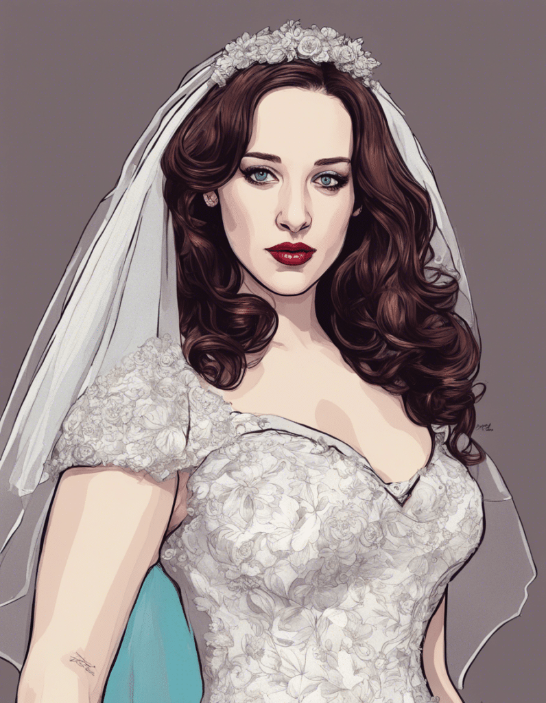 Kat Dennings's wedding dress portrait