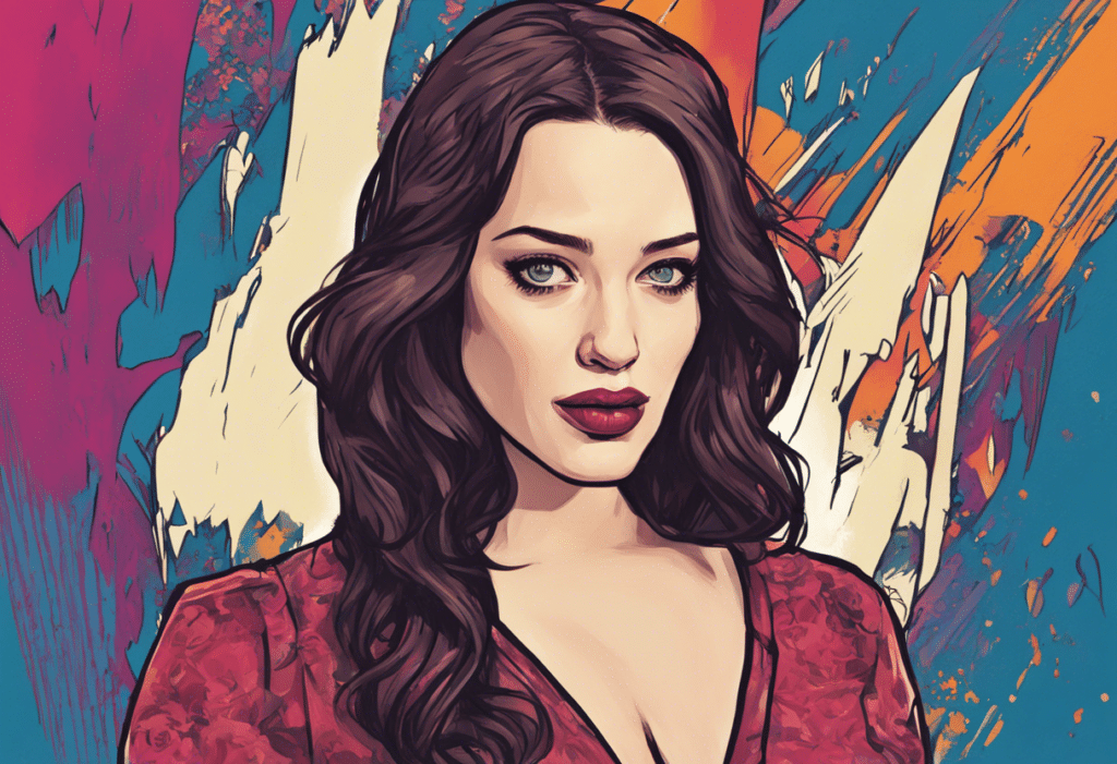 Kat Dennings illustrated biography, portrait