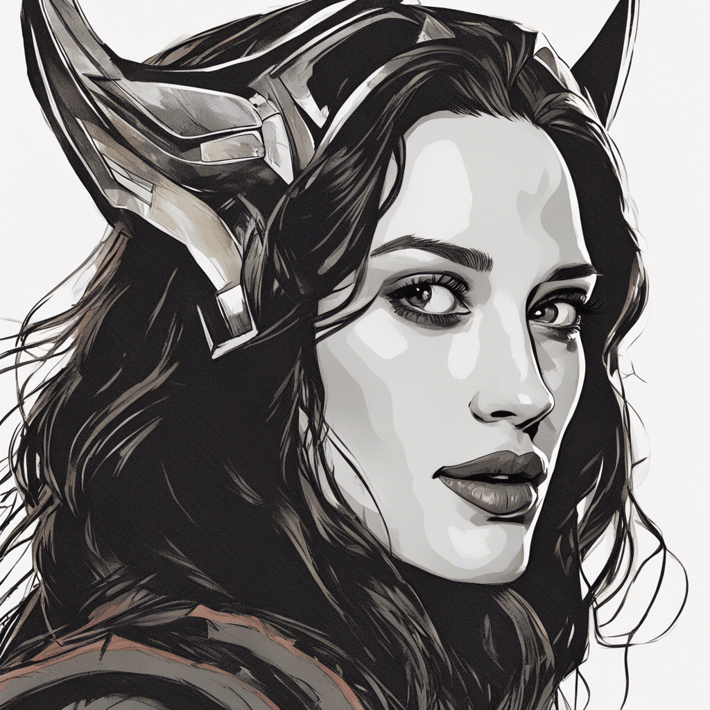 Kat Dennings portrait, Thor themed