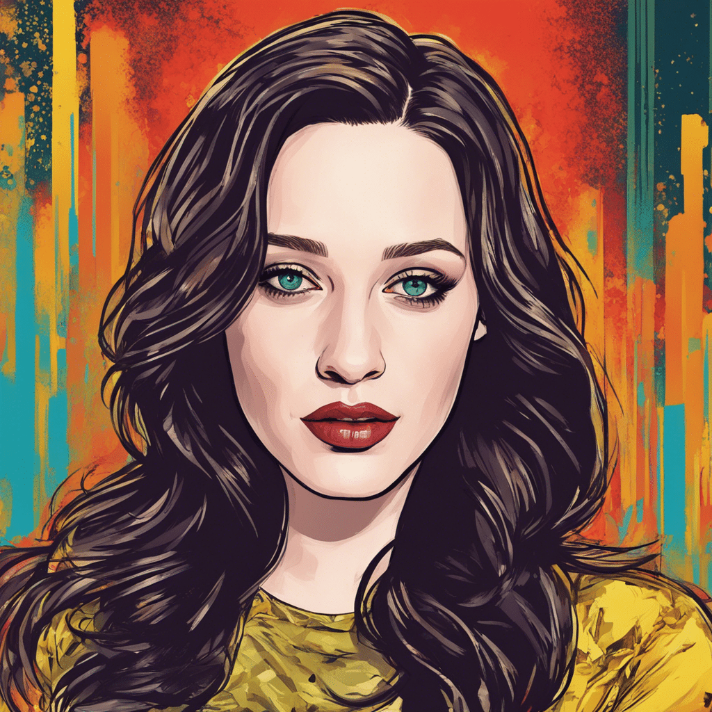 Kat Denning’s portrait, shiny background