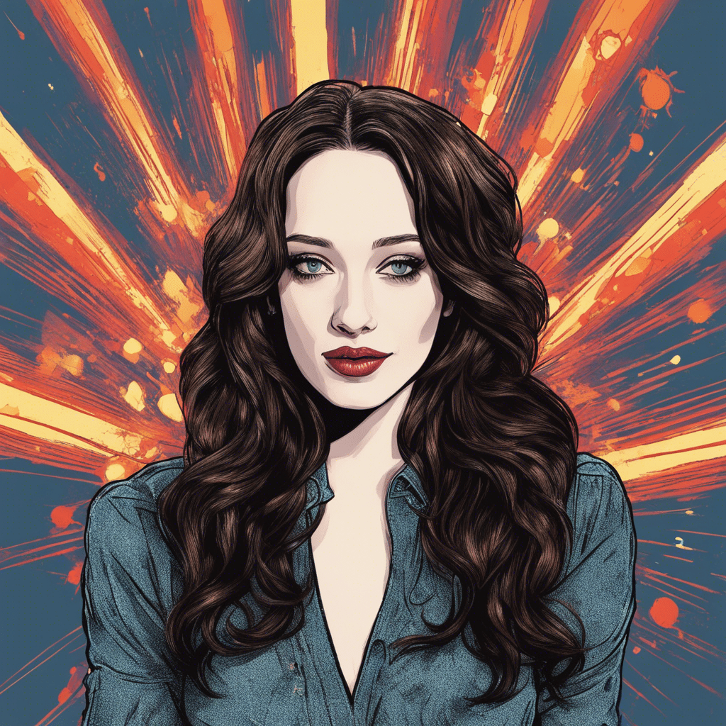 Kat Denning’s portrait, shiny background
