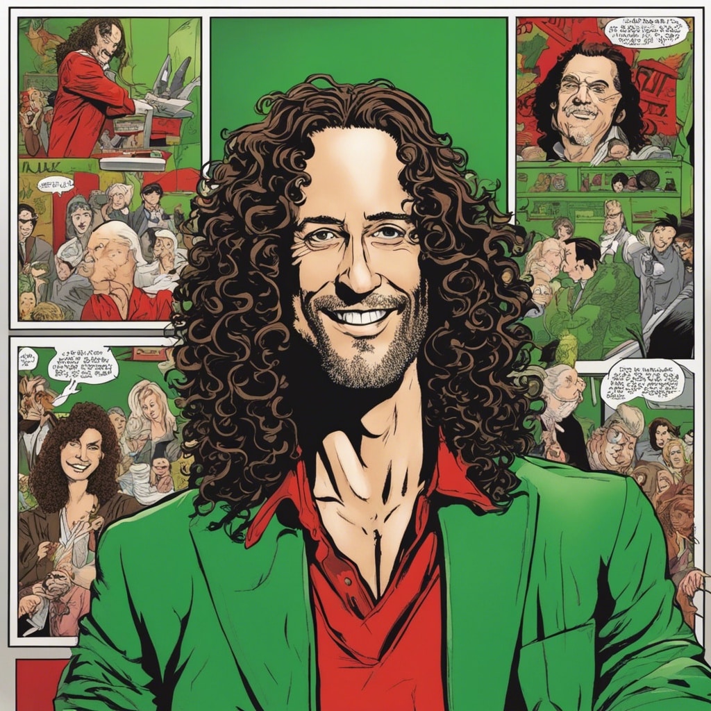 Kenny G red and green portrait