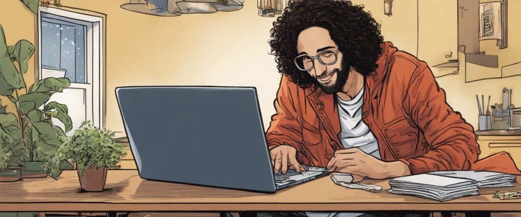Kenny G on a laptop as as teenager 