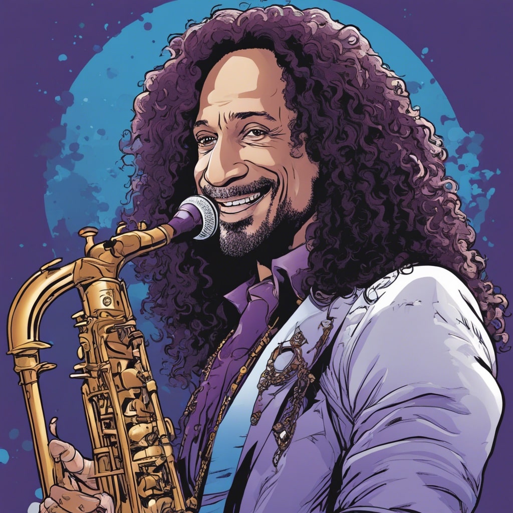 Kenny G dark purple and cyan