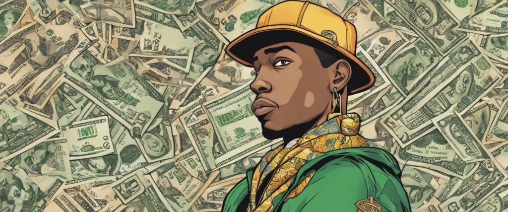 Key Glock's net worth, money background 