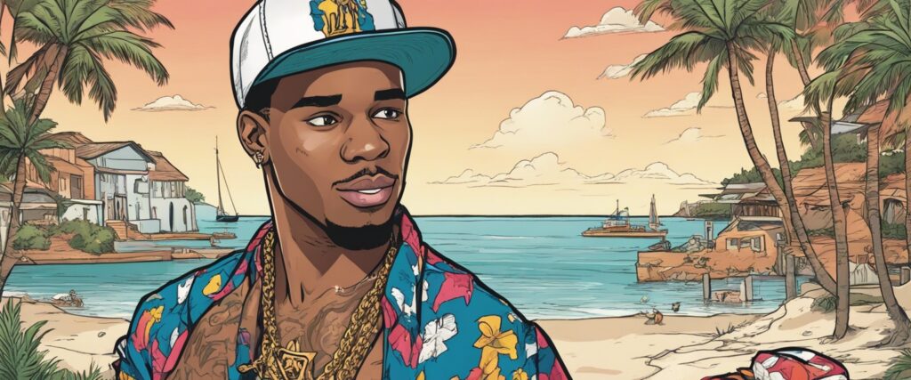 Key Glock on a beach having fun