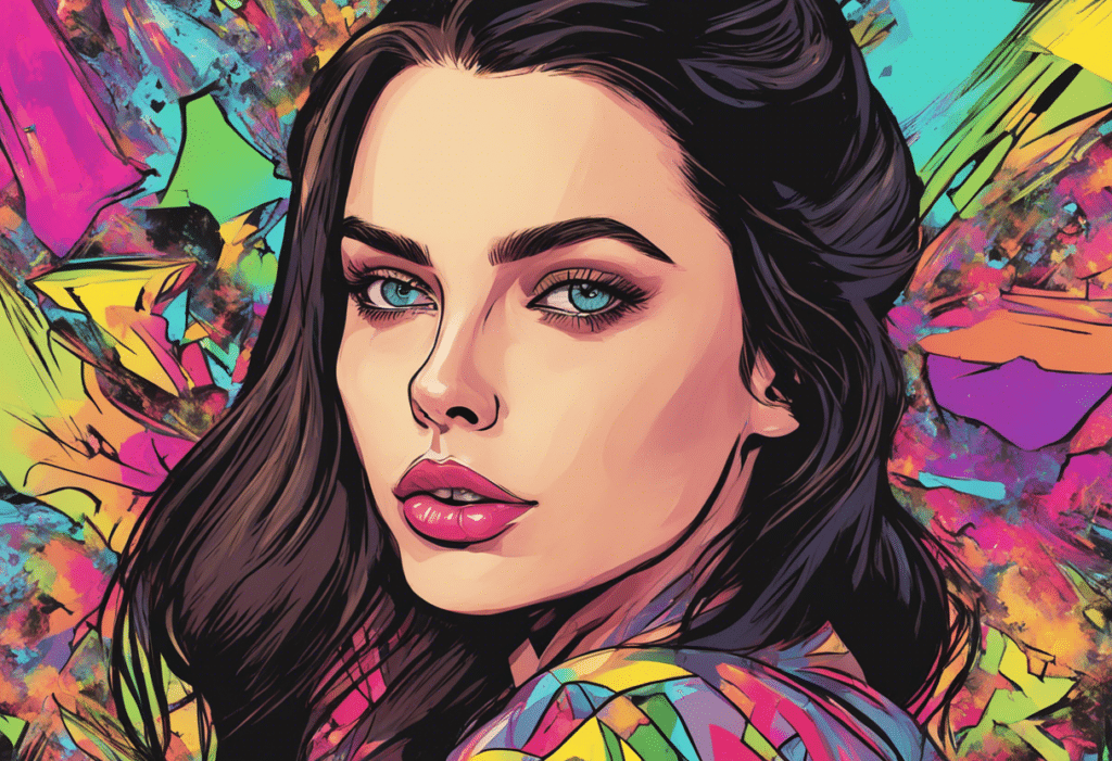 Lana Rhoades illustrated biography, portrait