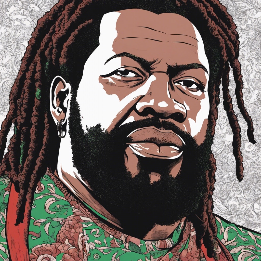 Larry Hoover red and green portrait
