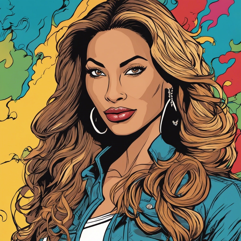 larsa pippen colorful portrait