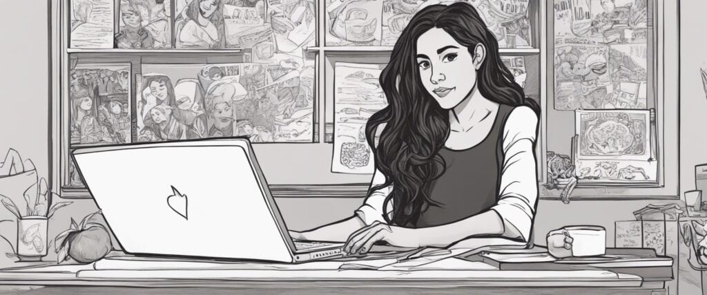 Lauren Sánchez on a laptop as a teenager 