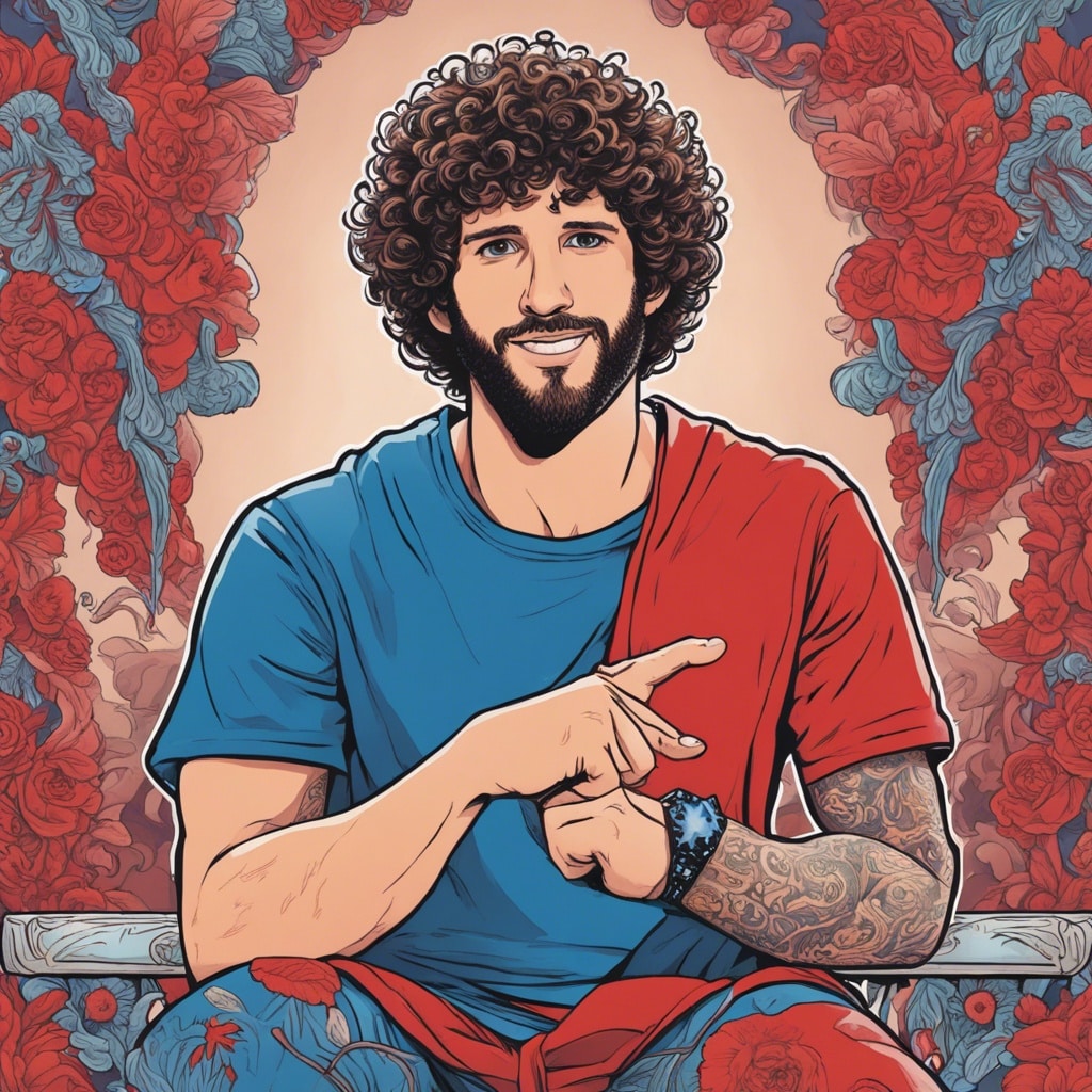 Lil Dicky black and red portrait