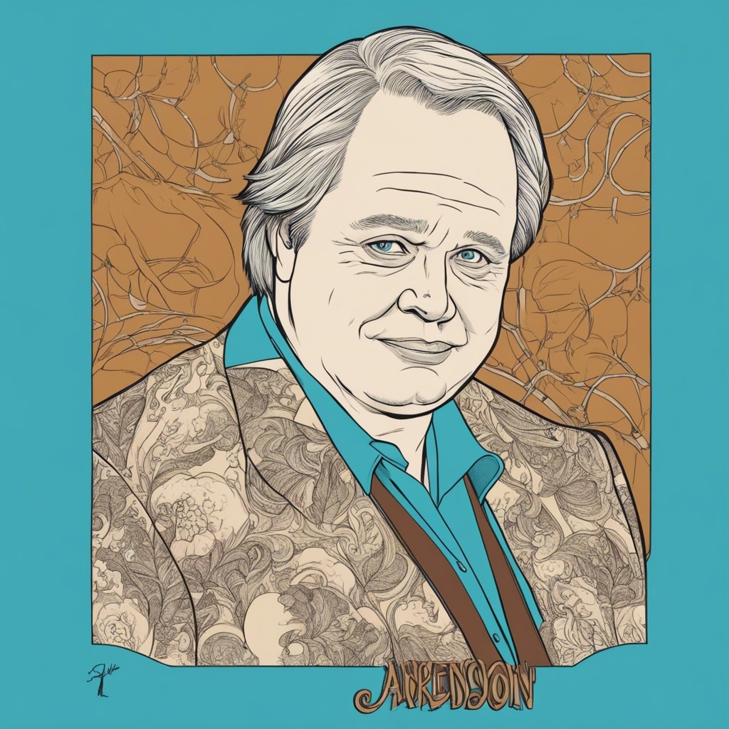 Louie Anderson cyan and brown portrait