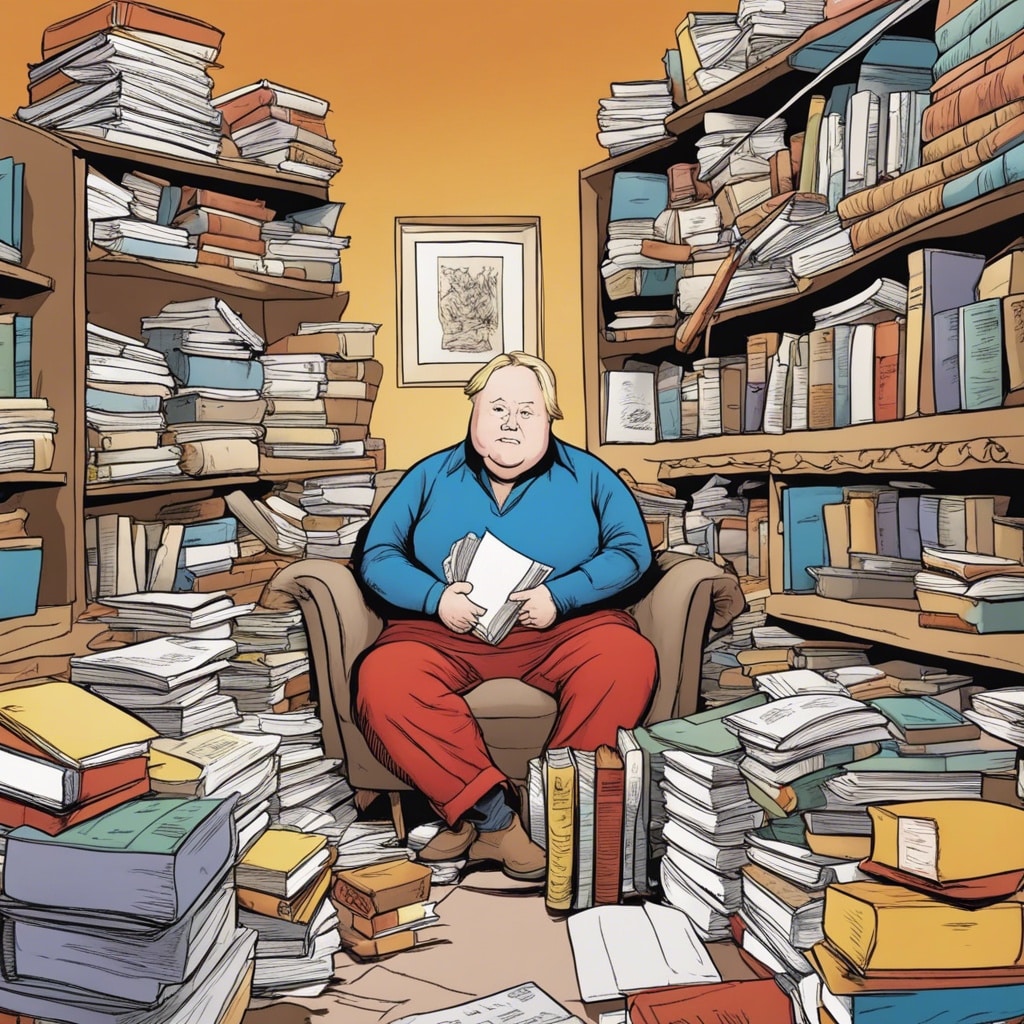 Louie Anderson with his books
