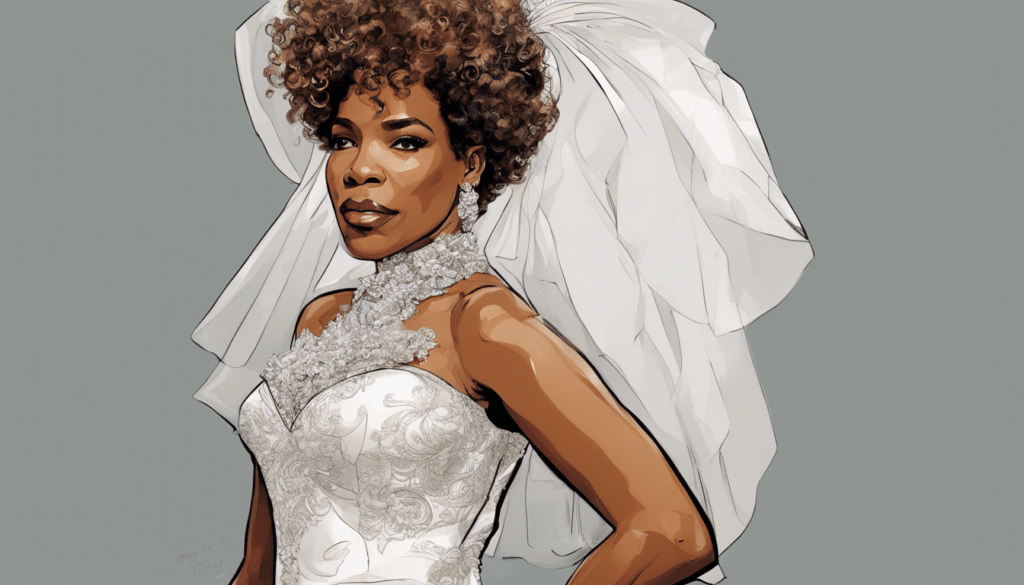 Macy Gray portrait, in her wedding dress