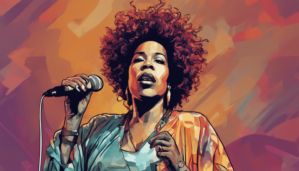 Macy Gray singing on a stage