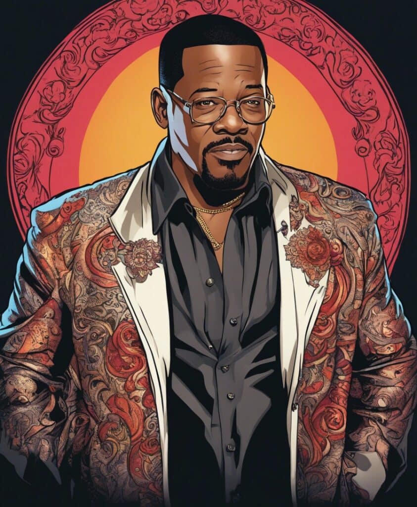 Martin Lawrence black orange and red portrait