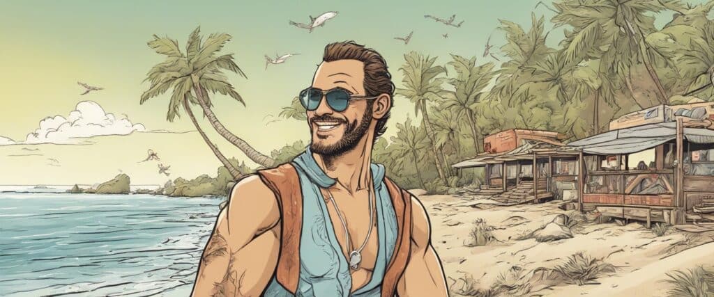 Miguel McKelvey on a beach having fun, portrait